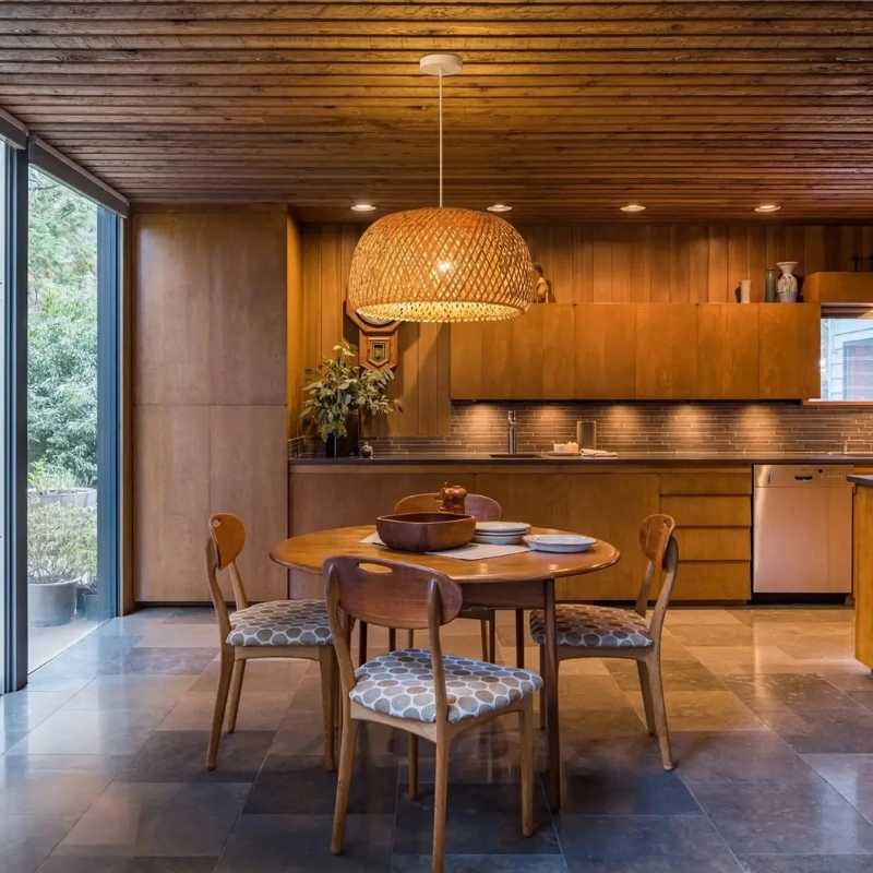 suspension rotin tressé naturel bohème