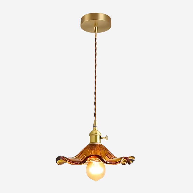 Suspension vintage en verre style rétro