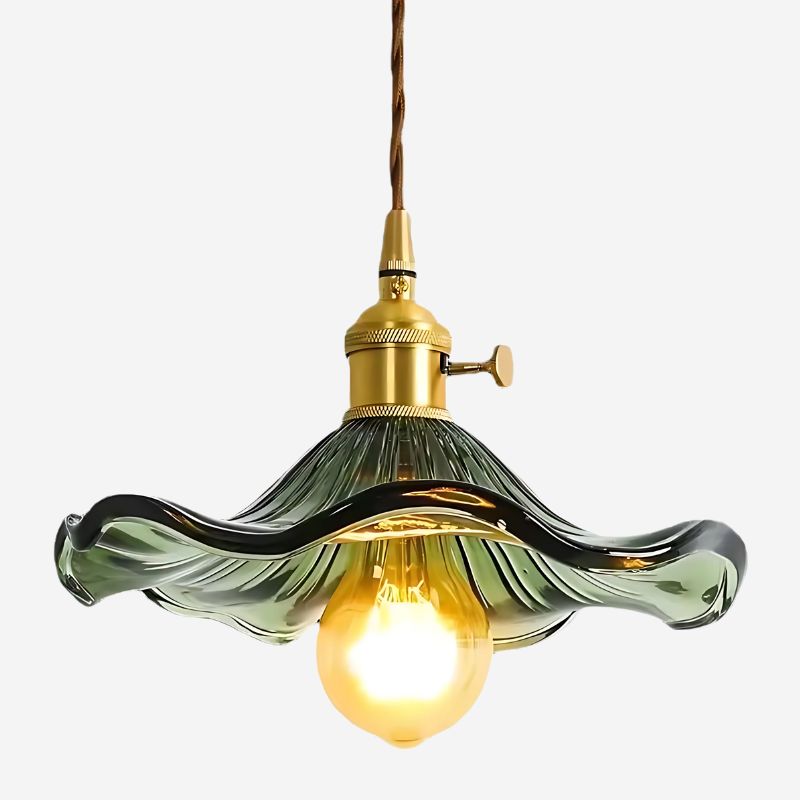 Suspension vintage en verre style rétro