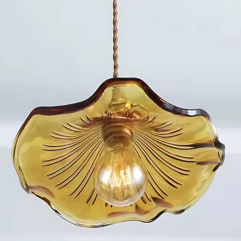 Suspension vintage en verre style rétro