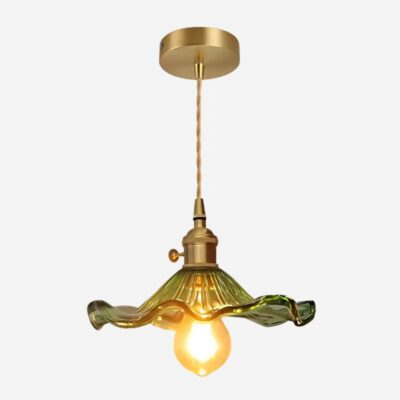 Suspension vintage en verre style rétro