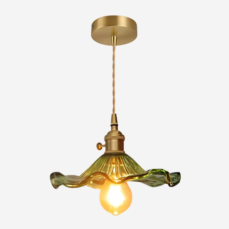 Suspension vintage en verre style rétro