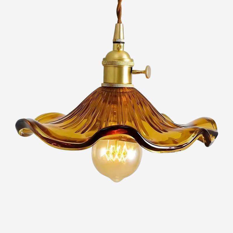 Suspension vintage en verre style rétro