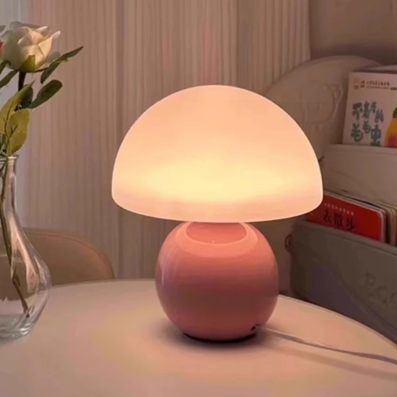 Lampe de table design moderne verre rond coloré