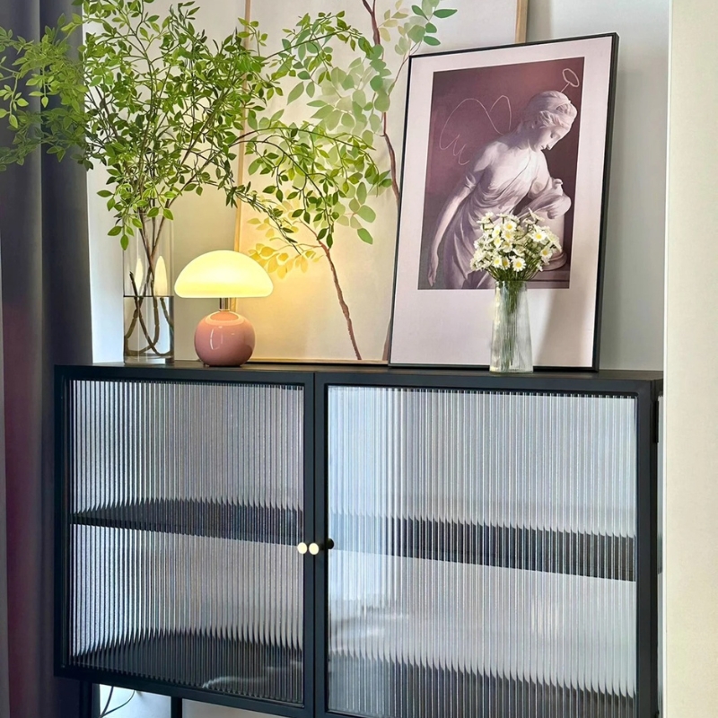 Lampe de table design moderne verre rond coloré