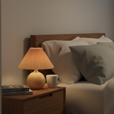 Lampe de table plissé design scandinave