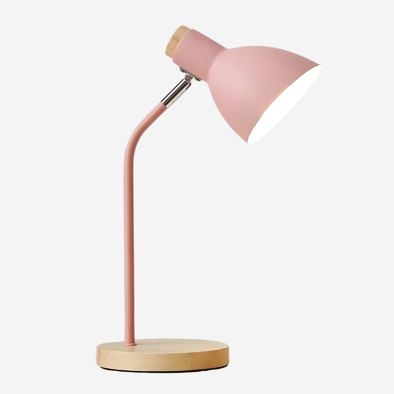 Lampe de Bureau Métal Bois Design Minimaliste