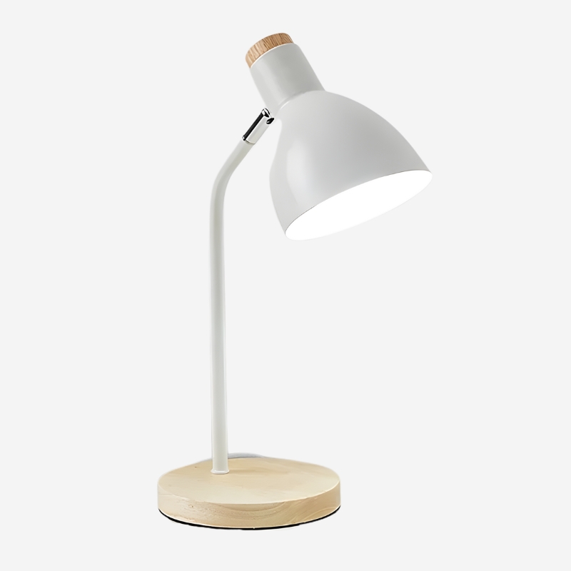 Lampe de Bureau Métal Bois Design Minimaliste