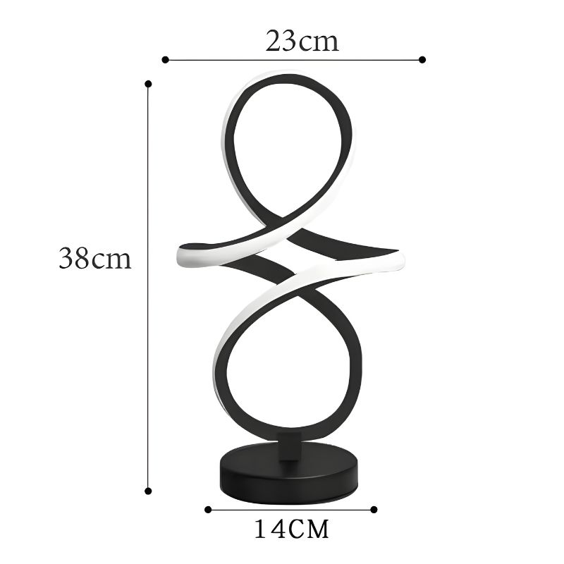 Lampe de table LED noire moderne design