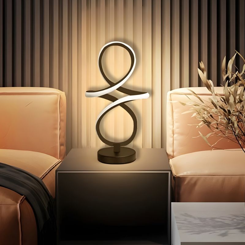 Lampe de table LED noire moderne design